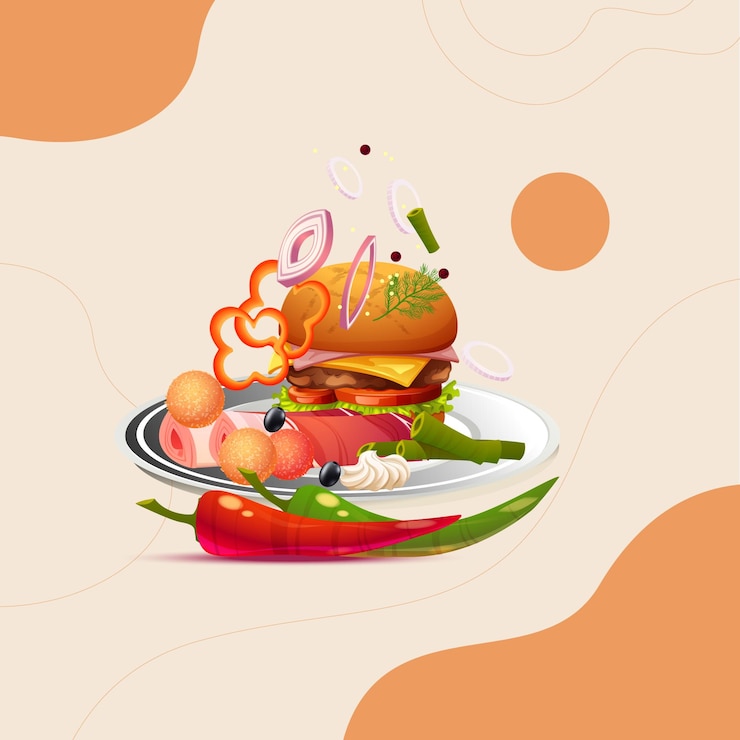 Vector comida asiática y restaurantes tradicionales, cocina, menú, ilustración vectorial