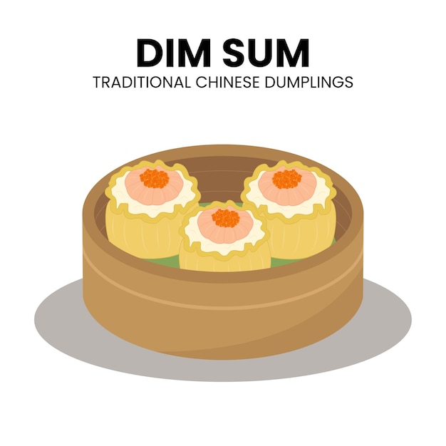 Comida asiática del vector de dim sum chino