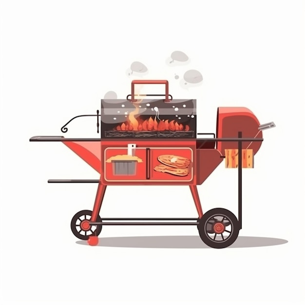 comida barbacoa barbacoa picnic parrilla vector cocina fiesta filete al aire libre carne ilustración