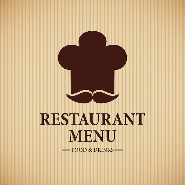 Comida y bebidas del menú del restaurante en un estilo retro Ilustración vectorial