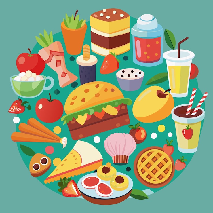 Vector comida de las celebridades