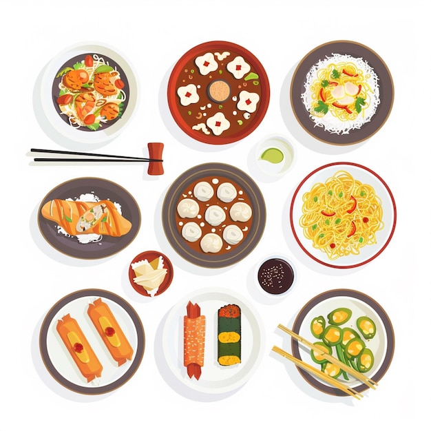 comida china vector asiático ilustración china cultura asiática comida fondo tradicional ori