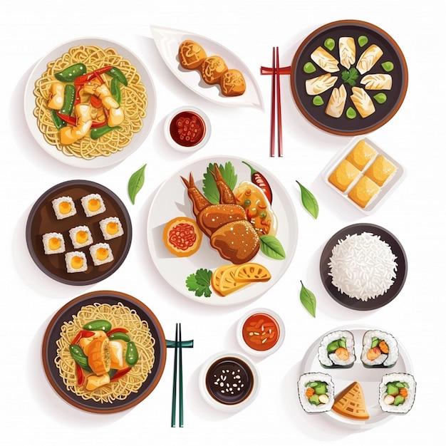 comida china vector asiático ilustración china cultura asiática comida fondo tradicional ori