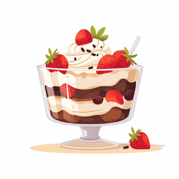 comida crema vector dulce postre verano hielo ilustración cono aislado dibujos animados gofre cho