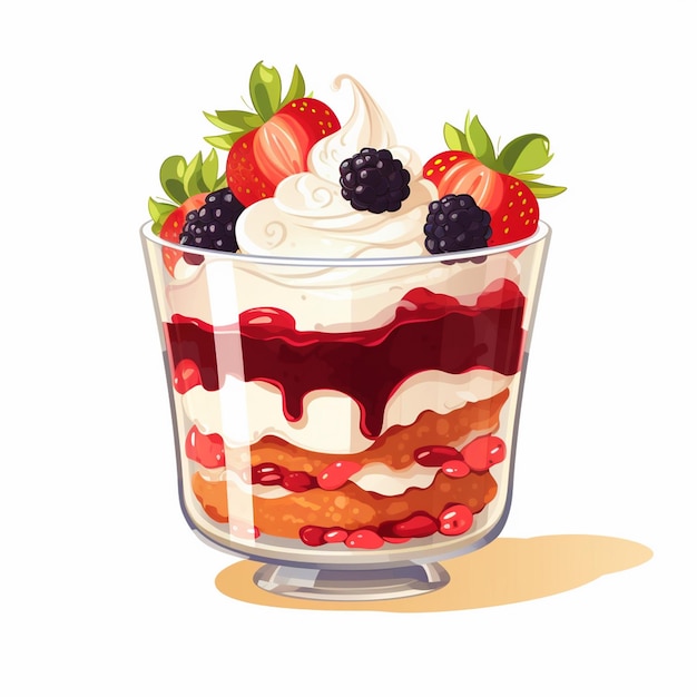 Vector comida crema vector dulce postre verano hielo ilustración cono aislado dibujos animados gofre cho