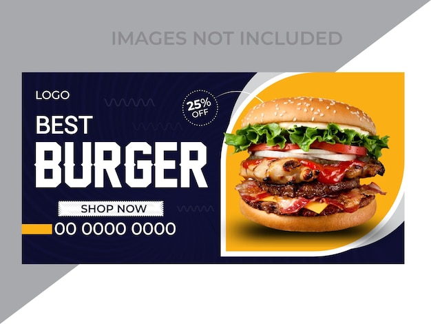 Comida deliciosa para publicaciones de instagram en redes sociales y plantilla de banner web de facebook