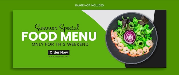 comida Diseño de portada de Facebook menú de restaurante plantilla de redes sociales
