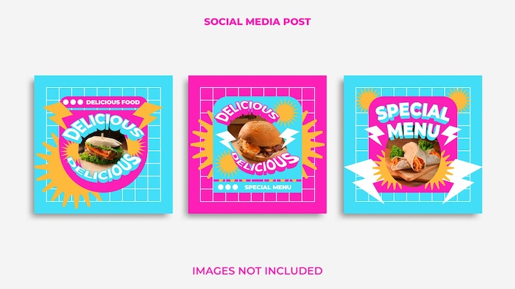 Vector comida de diseño de publicación de instagram