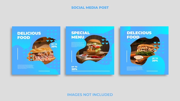 Vector comida de diseño de publicación de instagram