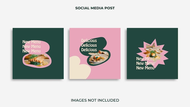 Vector comida de diseño de publicación de instagram