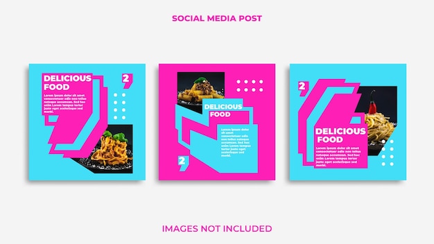 Vector comida de diseño de publicación de instagram