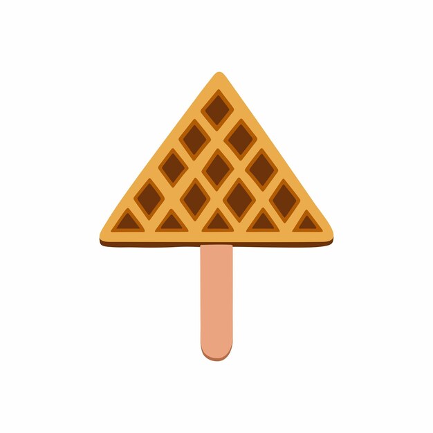 Vector comida dulce y comida de postre ilustración vectorial de perro de maíz casero en forma de triángulo marrón dorado