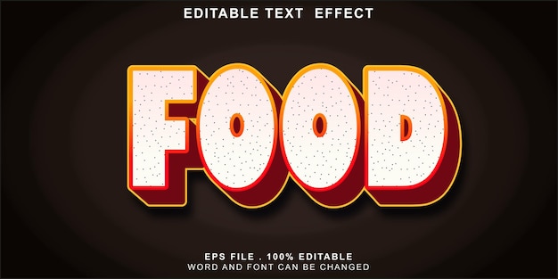 Comida editable con efecto de texto.
