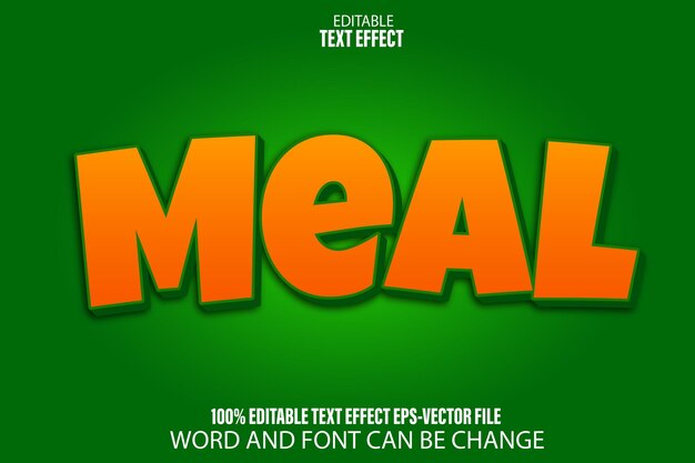 Comida Efecto De Texto Editable Estilo Degradado Plano