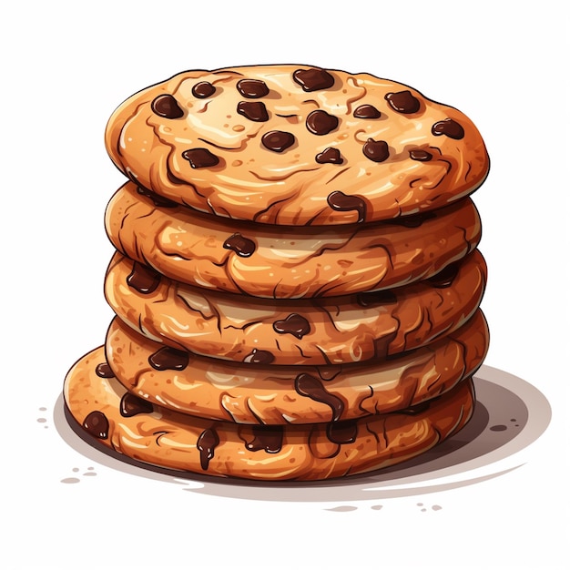 comida galleta dulce ilustración merienda vector aislado chocolate postre panadería galleta sug