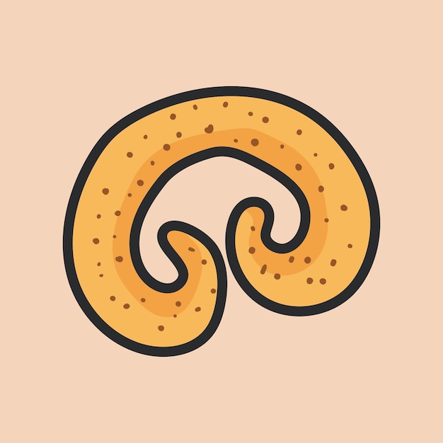 comida de galletas linda en diseño vectorial plano de contorno