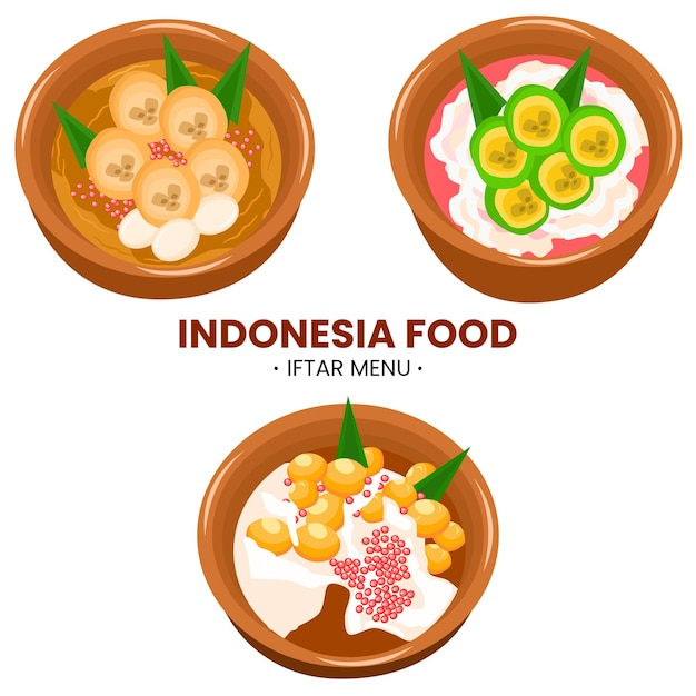 Comida indonesia para el menú de iftar