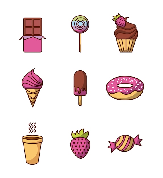 Comida Kawaii con fondo