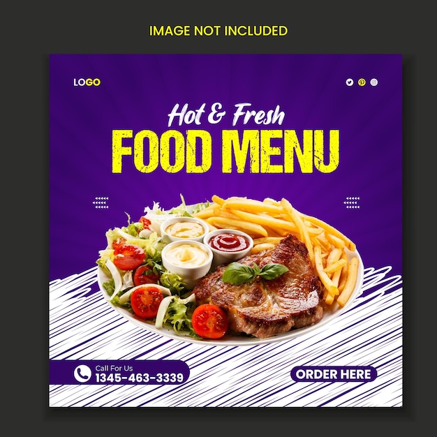Comida Medios Sociales Publica plantillas de comida para las redes sociales Comida diseños de redes sociales
