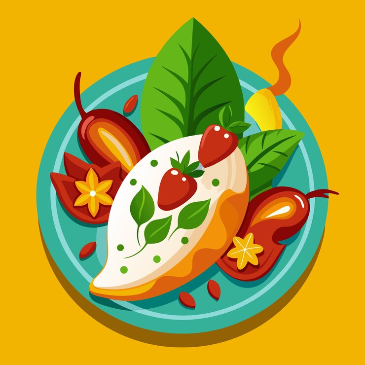Vector comida mexicana chiles en nogada arte vectorial