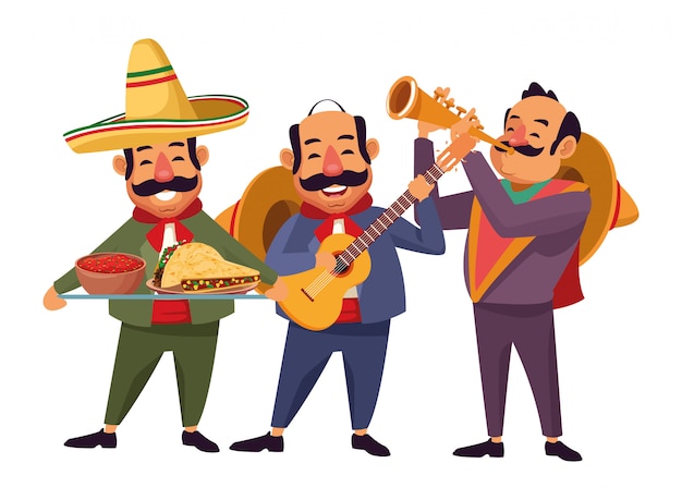 Vector comida mexicana y cultura tradicional