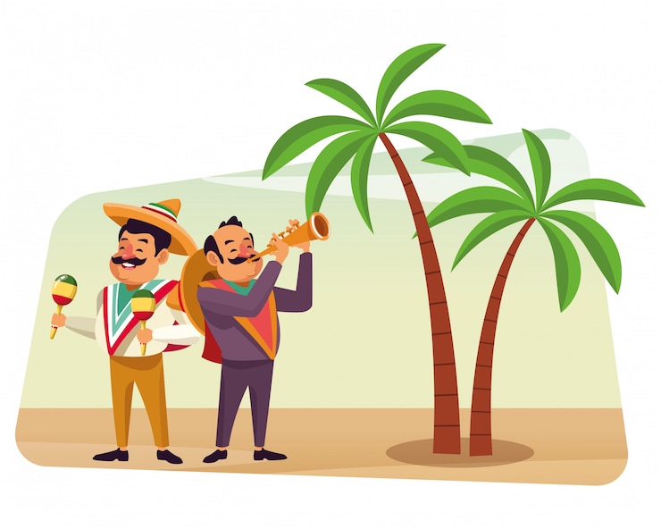 Vector comida mexicana y cultura tradicional