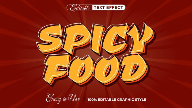 comida picante Editable Efecto de texto Estilo de fuente
