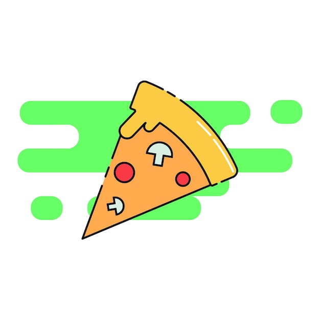 Vector comida de pizza gratis con rebanadas lindas adhesivo de ilustración