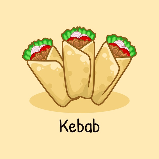 Comida popular asiática de carne de kebab