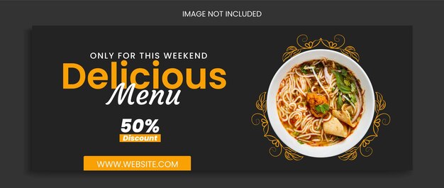 Vector comida portada de facebook plantilla de redes sociales restaurante diseño de banner banner web