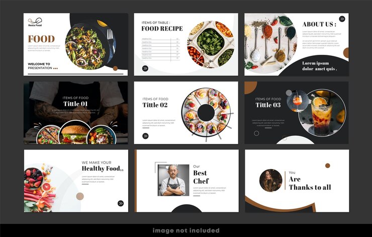 comida presentación powerpoint ppt plantilla diapositivas pitch deck diseño
