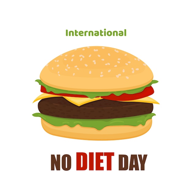 Comida rápida Burger International No Diet Day feriado de personas que comen malsanamente eligen comida rápida