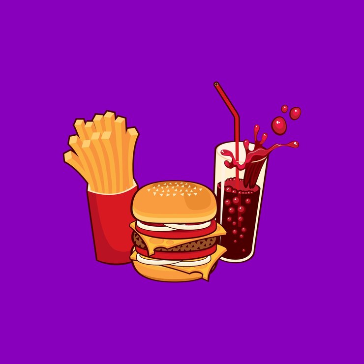 Vector comida rápida colorida vector de comida rápida aislado en ilustración vectorial