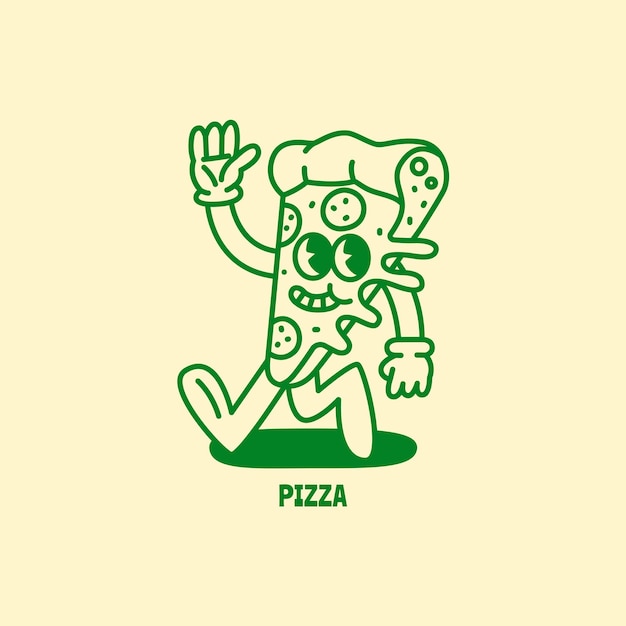 comida rápida de dibujos animados en estilo lineal