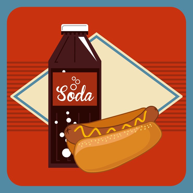 Vector comida rápida y diseño de refrescos
