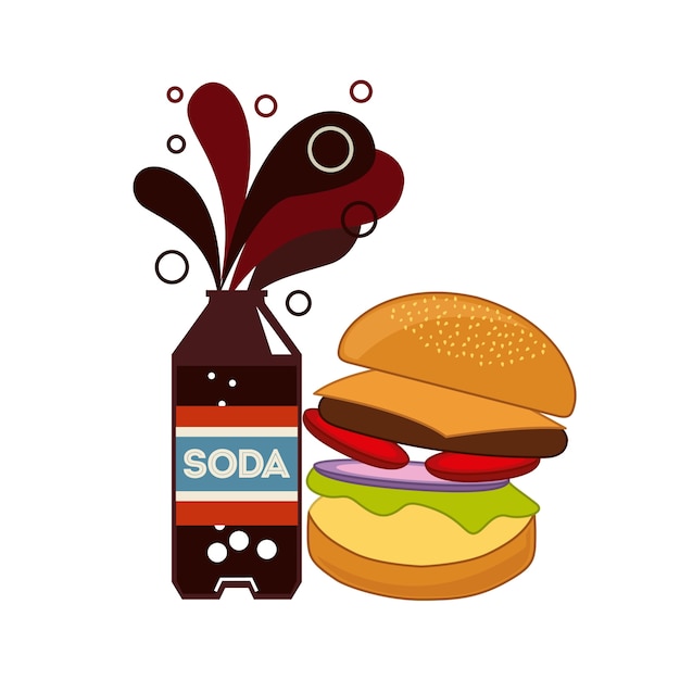 Vector comida rápida y diseño de refrescos