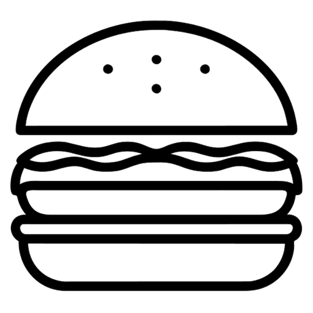 comida rápida hambergervector icono conjunto islate fondo blanco icono contorno