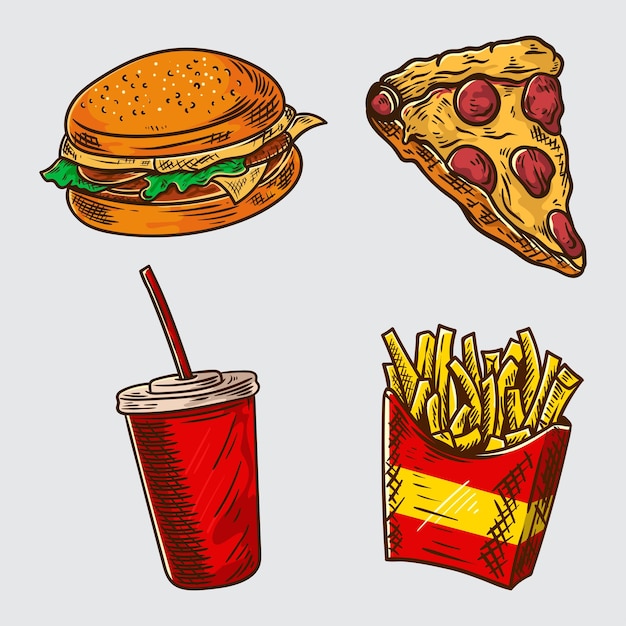 Comida rápida ilustración