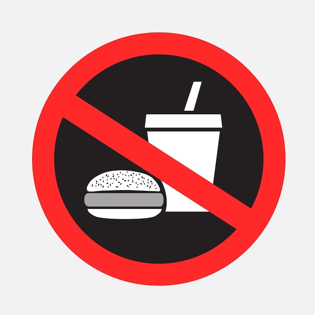 Vector la comida rápida está prohibida.