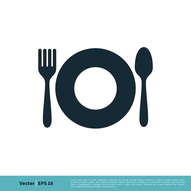 Comida Restaurante Icono Vector Logo Plantilla Ilustración Diseño Vector EPS 10