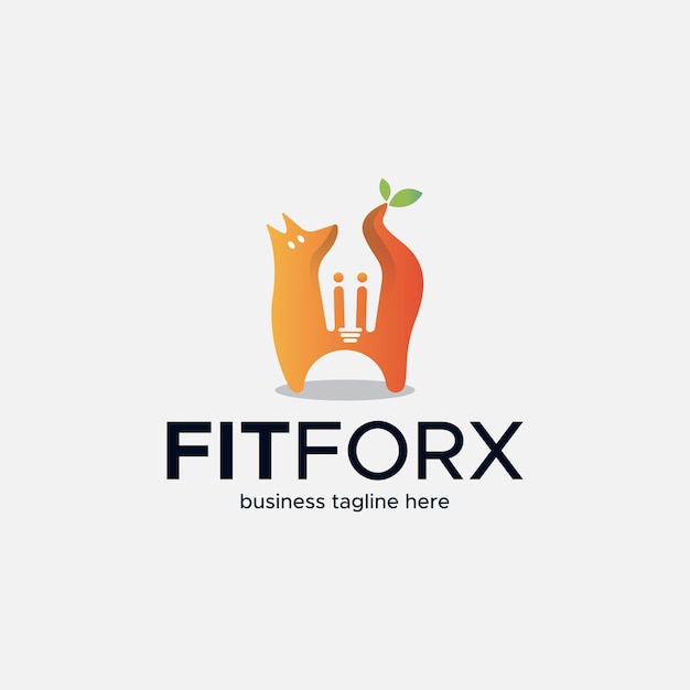 La comida y la salud de FitFox son buenas para el gimnasio y el diseño de logotipos de restaurantes.