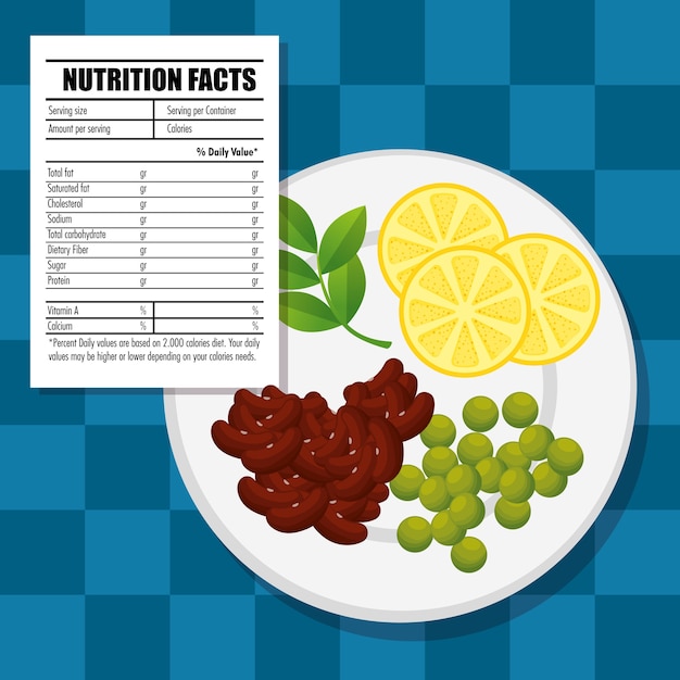 Comida saludable con información nutricional