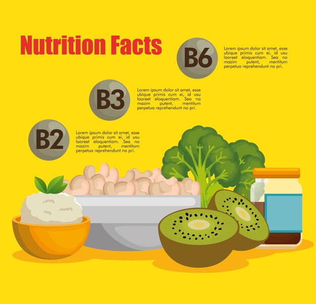 comida saludable con información nutricional