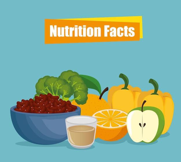 comida saludable con información nutricional