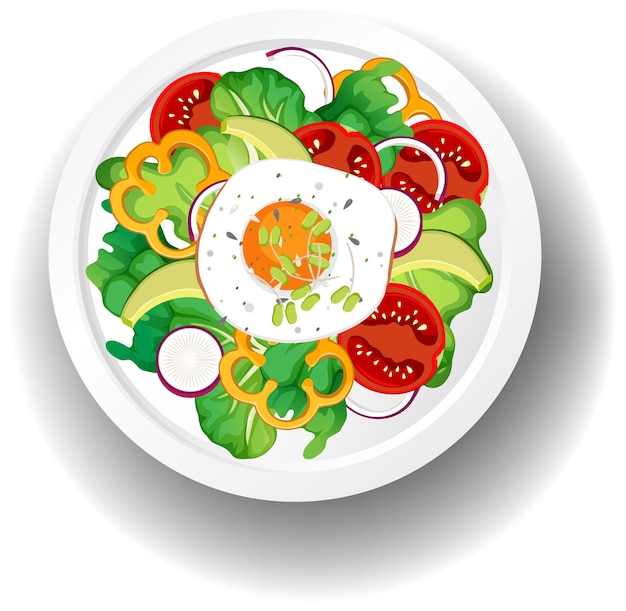 Comida sana con ensaladera de verduras frescas