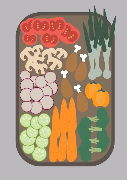 Una comida sana tray.adecuada nutrición,nutrición equilibrada,nutrición,vitaminas,verduras
