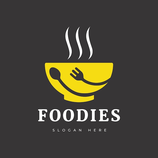 comida, tazón, restaurante, logotipo, minimalista, vector, gráfico