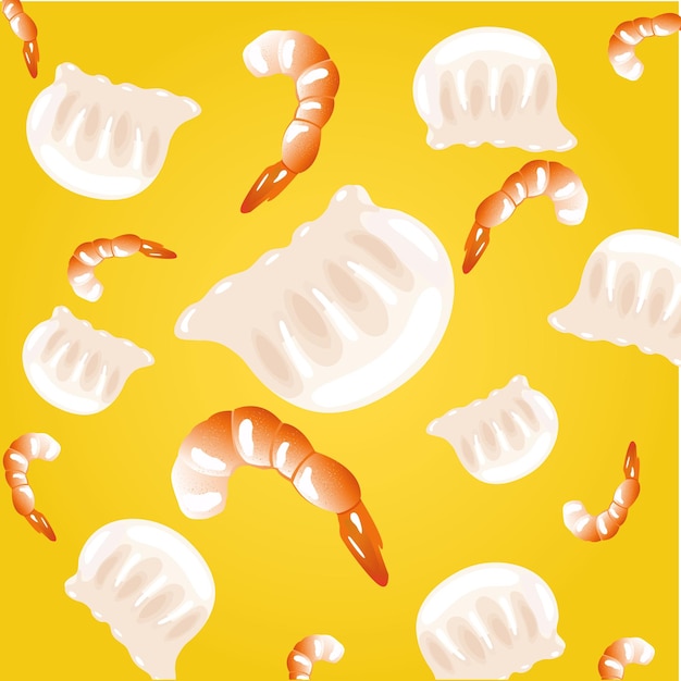 Comida tradicional cantonesa Dim Sum con Vector de camarones