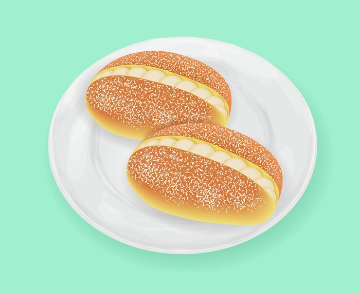 Comida tradicional de Hong Kong Bollos de crema dulce de coco