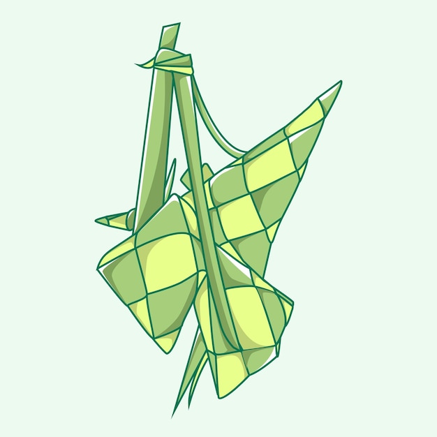 Comida tradicional ketupat en el mes de Ramadán
